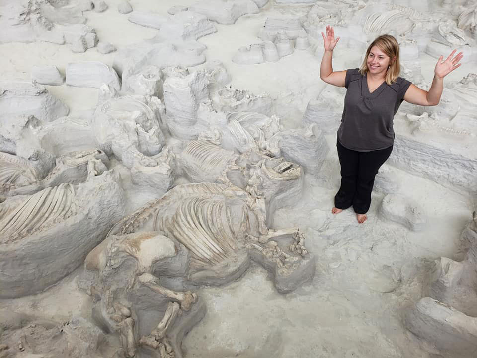 Meaghan Wetherell at fossil site